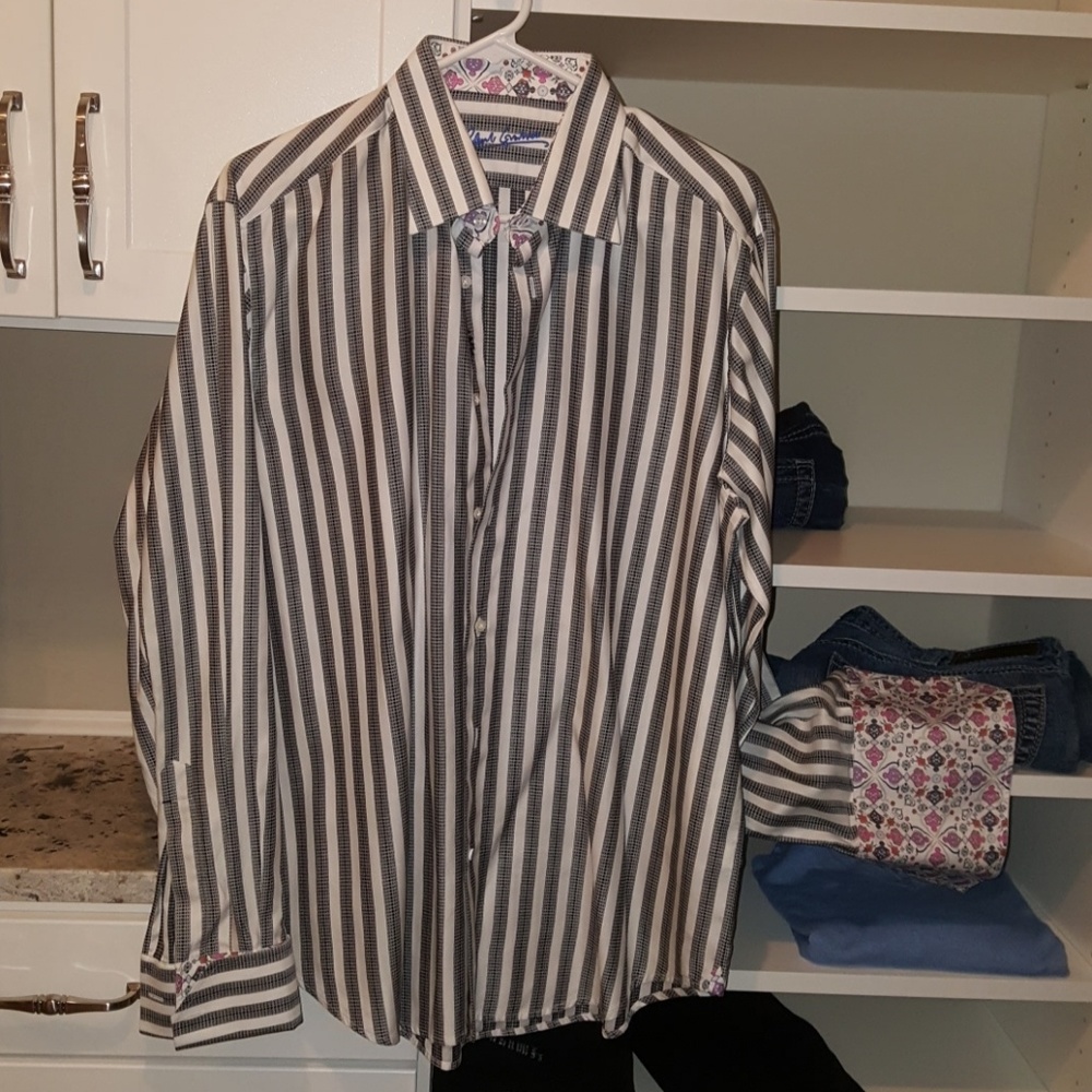 Robert Graham Mens Dress Shirt (L 16.5)